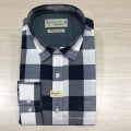 Male cvc yarn dyed checked long sleeve shirt